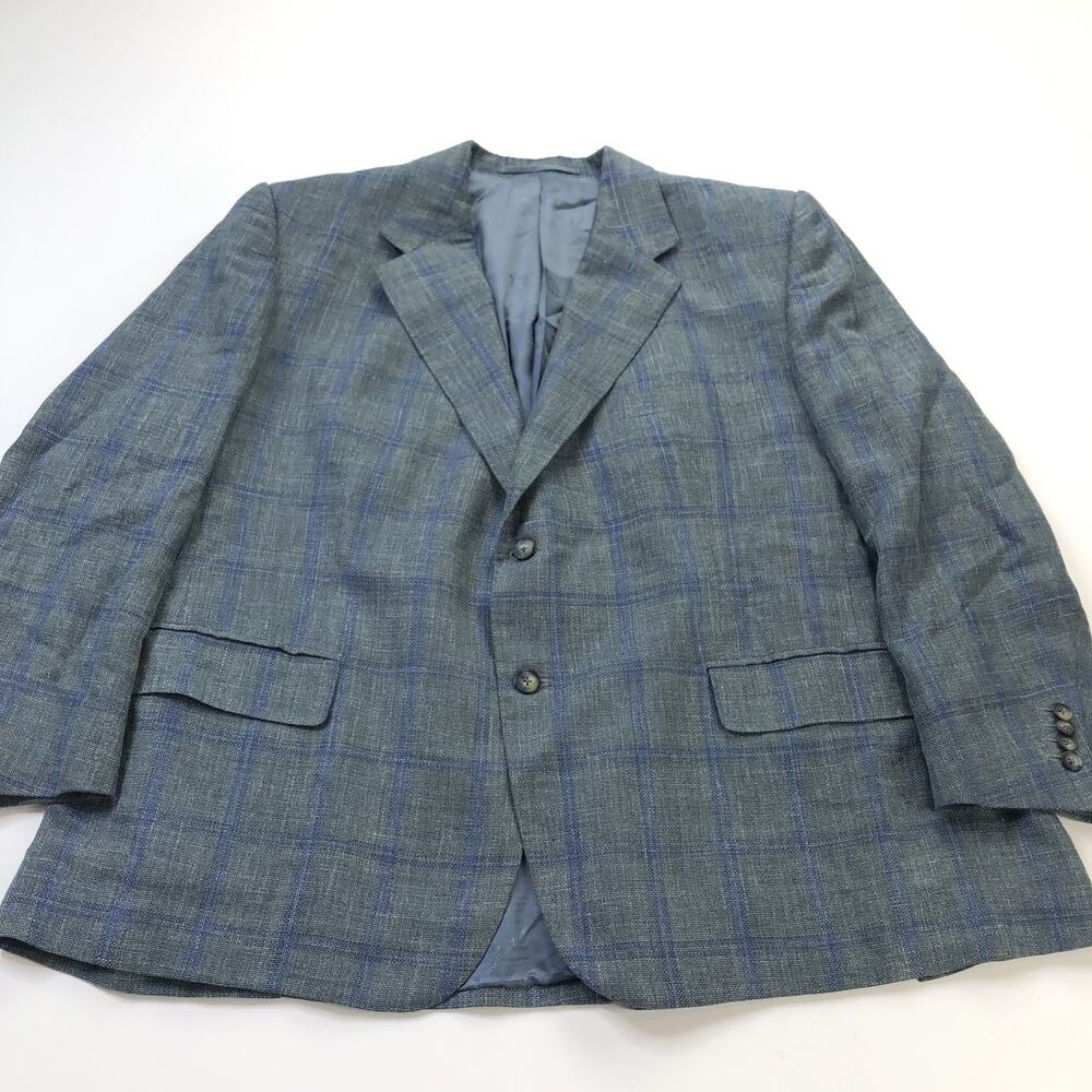 Ermenegildo Zegna Cloth NO TAG 55 Linen Blend? Blazer Sport Coat Jacket Gray Blu